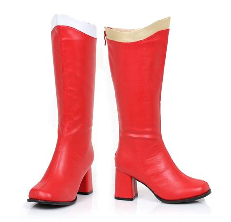 Red Wonder Woman Boots 3 Inch Heel Super Hero Knee High Boots