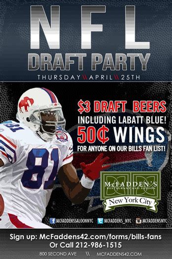 Buffalo Bills Fans Nfl Draft Party At Mcfaddens Murphguide Nyc Bar Guide