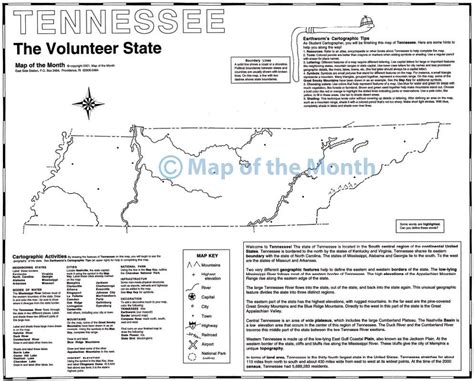Tennessee Map Blank Outline Map 16 By 20 Inches Activities Included