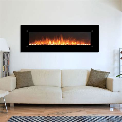 Touchstone Onyxxl 72 Inch Electric Wall Mounted Fireplace Black 80005