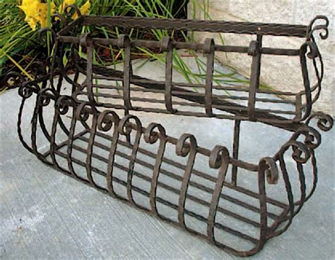 Set Of 2 Wrought Iron Large Castilian Window Planters 36and 30