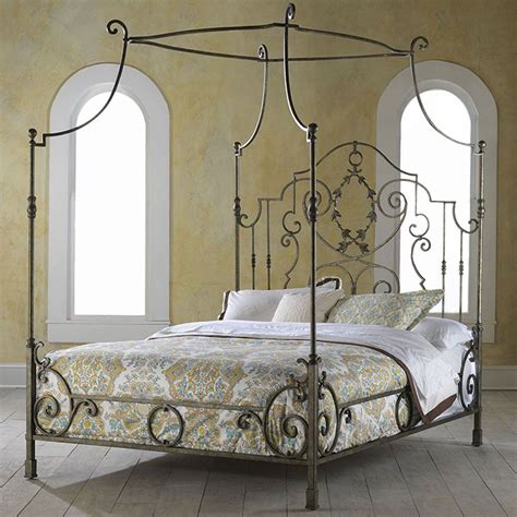 Highland House French Country King Metal Canopy Bed Iron Canopy Bed