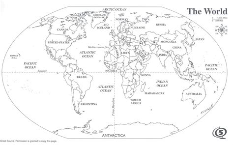 Free Printable World Map Black And White Printable Templates