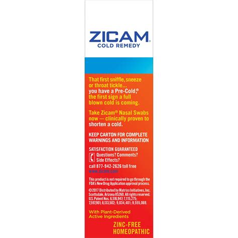 Buy Zicam Cold Remedy Nasal Swabs Plus Multi Symptom Relief 20 Ea Online At Lowest Price In Ubuy