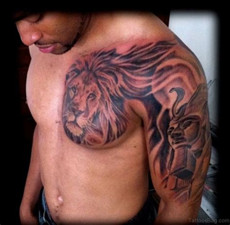 24 Best Lion Chest And Shoulder Tattoo Images On Pinterest