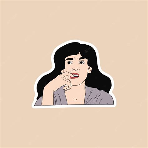 Premium Vector Woman With Hand Gesture Biting Thumb