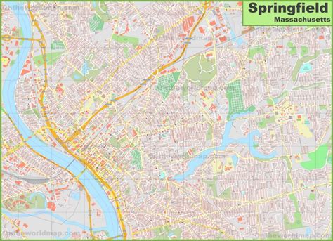 Large Detailed Map Of Springfield Massachusetts