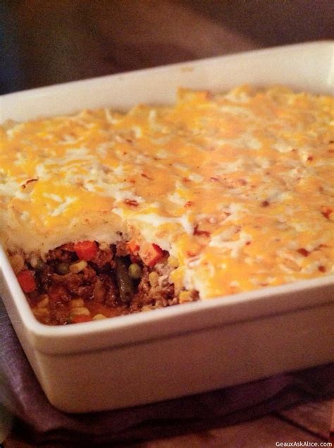 Shepherd's pie is a classic comfort food recipe that's healthy, hearty and filling. Simple Shepherd's Pie - Geaux Ask Alice!