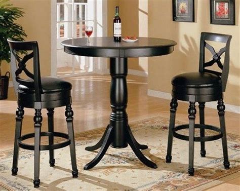 This set of 5 tables (bedtable, lounge table, bistrot table, high bar table and dining table for six) comes in several families, facing each other in a battle. Round black pub table and chairs | Pub table and chairs