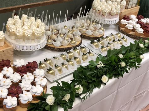 Burgundy And White Dessert Table Bridal Shower Desserts Table
