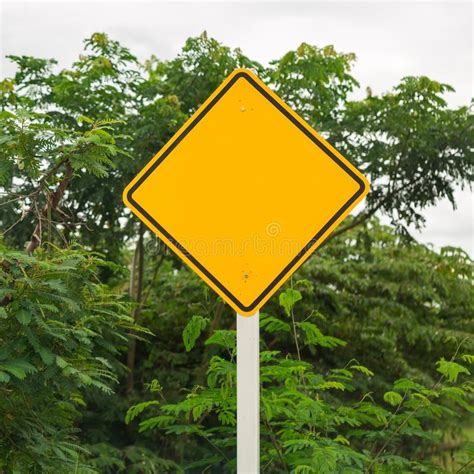 Yellow Traffic Sign On The Hill Stock Image Image Of Road Right