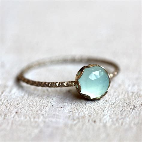 Gemstone Ring Blue Chalcedony Ring Engagement Ring Praxis Jewelry
