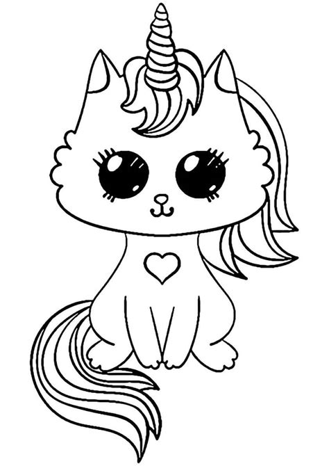 Kawaii Bebe Gato Dibujo De Unicornio Imagen Para Colorear Images And Sexiz Pix