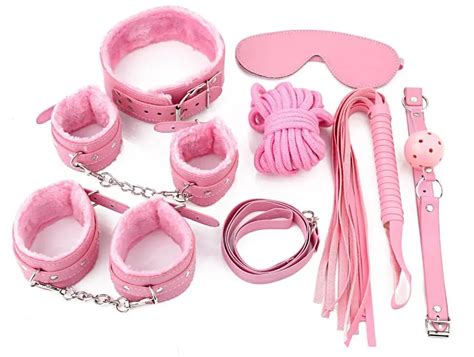 10pcs Set Toys Adult Game Bondage Restraint Handcuffs Nipple Clamp Whip Collar Erotic Toy