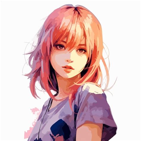 Premium Vector Young Girl Animestyle Character Vector Illustration