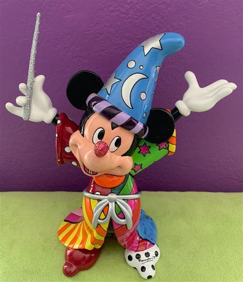 Romero Britto Disney Fantasia Sorcerer Mickey Mouse Figurine Sculpture