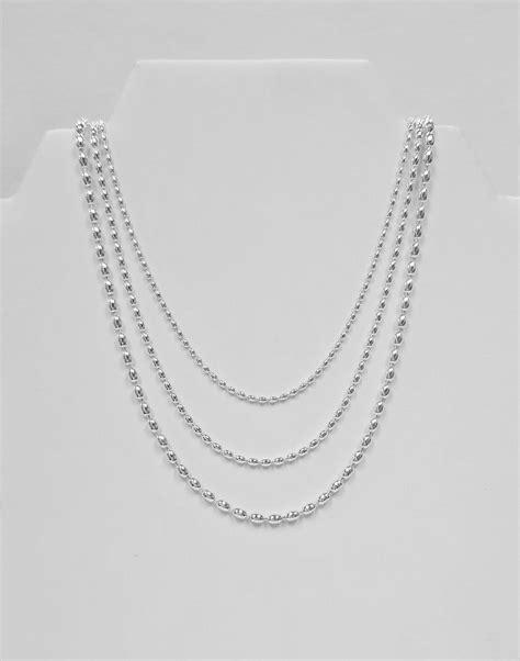 Sterling Silver 23 Mm Rice Bead Chain 925 Oval Bead Chain Etsy