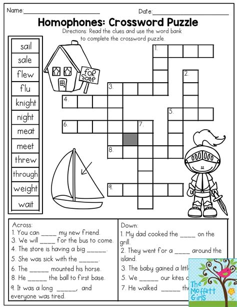 Math Puzzles 2nd Grade Printable Crossword Puzzles For 2nd Graders