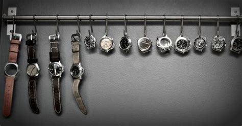 I have been wanting to build my own watch for a while now. DIY Watch Rack - use a towel rack and S hooks to display ...