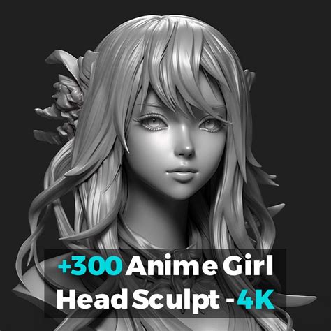 Artstation 300 Anime Girl Head Sculpt 4k Vol02