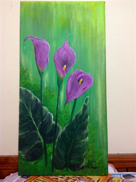 Purple Calla Lillies Art Calla Lillies Painting
