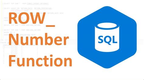 Sql Row Number Function Sql Window Function Mssqlserver Youtube