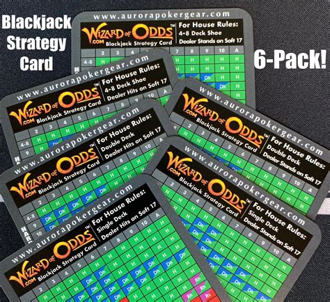 Wizard Of Odds Blackjack Strategy Cards 6 Pack Contains Etsy Wizard