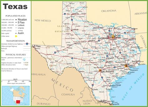 Mapa Rodovias Texas