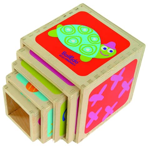 Eco Friendly Wooden Stacking And Nesting Cubes Learn And Play