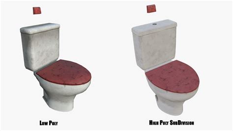 3d Model 3d Dirty Vintage Simple Toilet Seat With Subdivision Crease