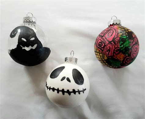 Nightmare Before Christmas Ornaments Set Of 3 Etsy