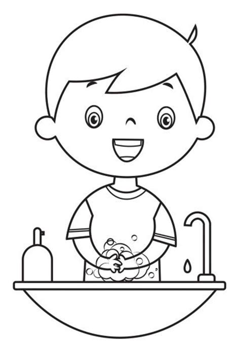 21 Desenhos Infantis De Lavar As Mãos Para Imprimir E Colorir