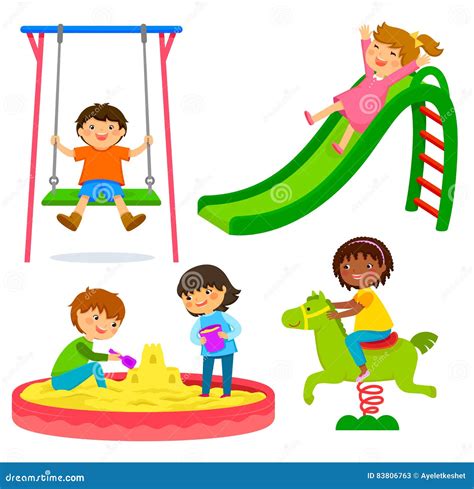 Kids Playground Clip Set Stock Illustrations 399 Kids Playground Clip