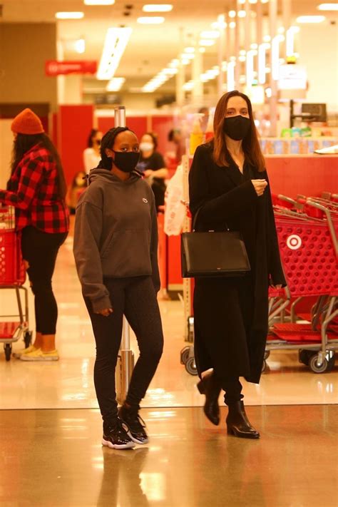 Angelina Jolie Shopping Candids With Her Daughter Zahara In Los