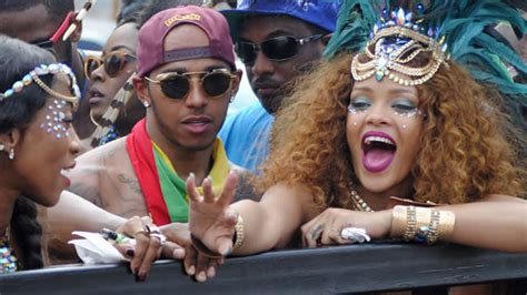 Rihanna Parties With Lewis Hamilton In Scantily Clad Costume At Barbados Crop Over Celebration