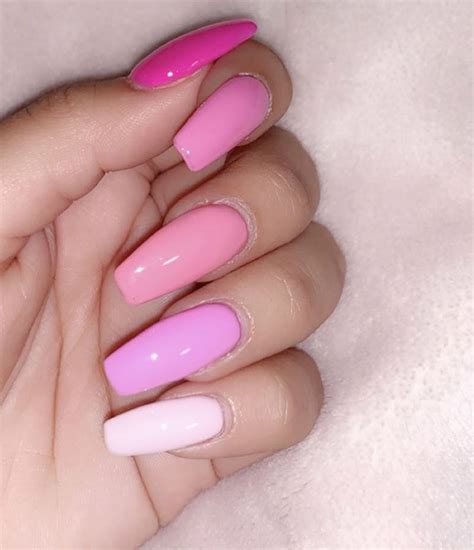 Different Shades Of Pink Nails Pink Acrylic Nails Pink Nails Nails