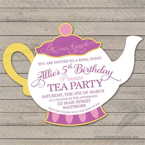 Princess Tea Party Birthday Invitations Princess Tea Party Birthday