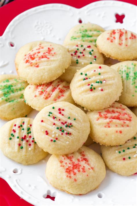 Three ingredients to make these amazingly delicious christmas cookies! Whipped Shortbread Cookies - Just so Tasty