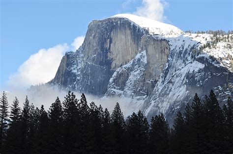 Wallpaper Trees Mountains Nature Snow Winter Yosemite National