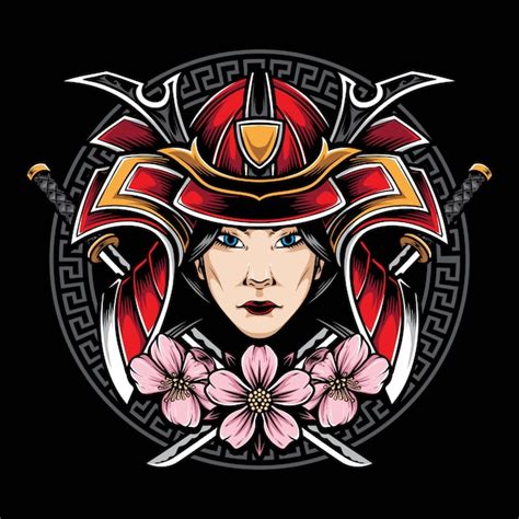 Japanese women samurai logo | Premium Vector