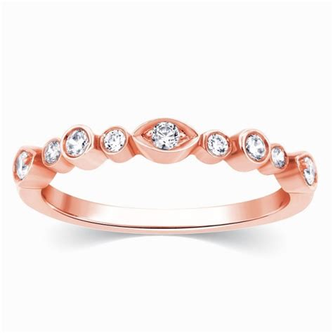 Beautiful Rose Gold Diamond Wedding Ring Band Jeenjewels