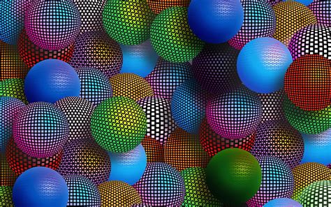 Hd wallpapers and background images. Multicolored Patterned Spheres 3d Wallpaper 2560x1600 ...