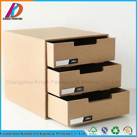 3 Drawer Kraft Paper Office Desk Document Storage Box China Document