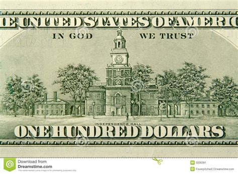 One Hundred Dollar Bill Back Stock Image Image 3206391