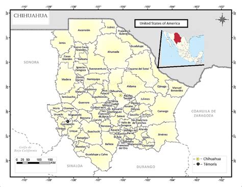 This Map Represents The Statef Of Chihuahua Mexico
