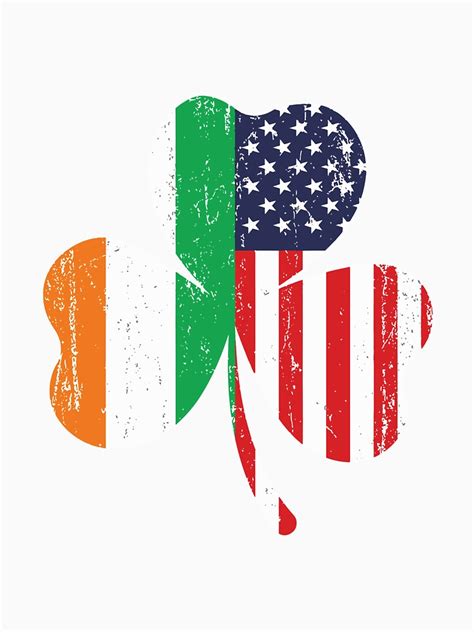 Shamrock Irish American Flag Saint Patricks Day T Shirt For Sale By
