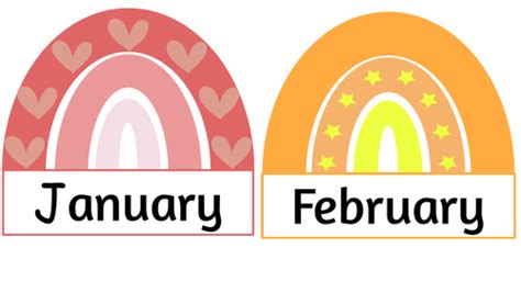 Rainbow Months Display Teaching Resources