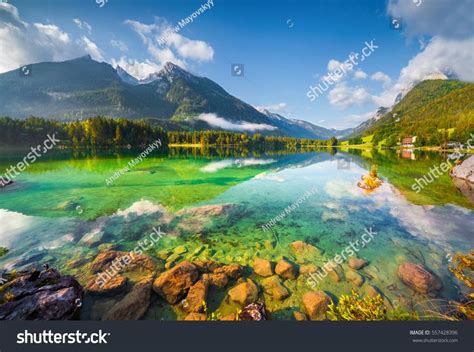 Beautiful Summer Morning With Pure Water Of The Hintersee Lake