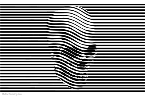 The human eye is comprised of two types of receptors: Optical Illusion Coloring Pages Skulls Vectors Stripes ...