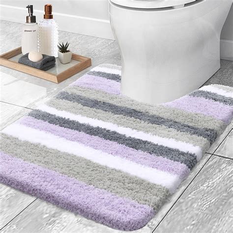 Amazon Buganda Microfiber Striped Bathroom Rugs Bath Mat Extra